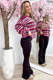 Candy stripe trui - Bordeaux