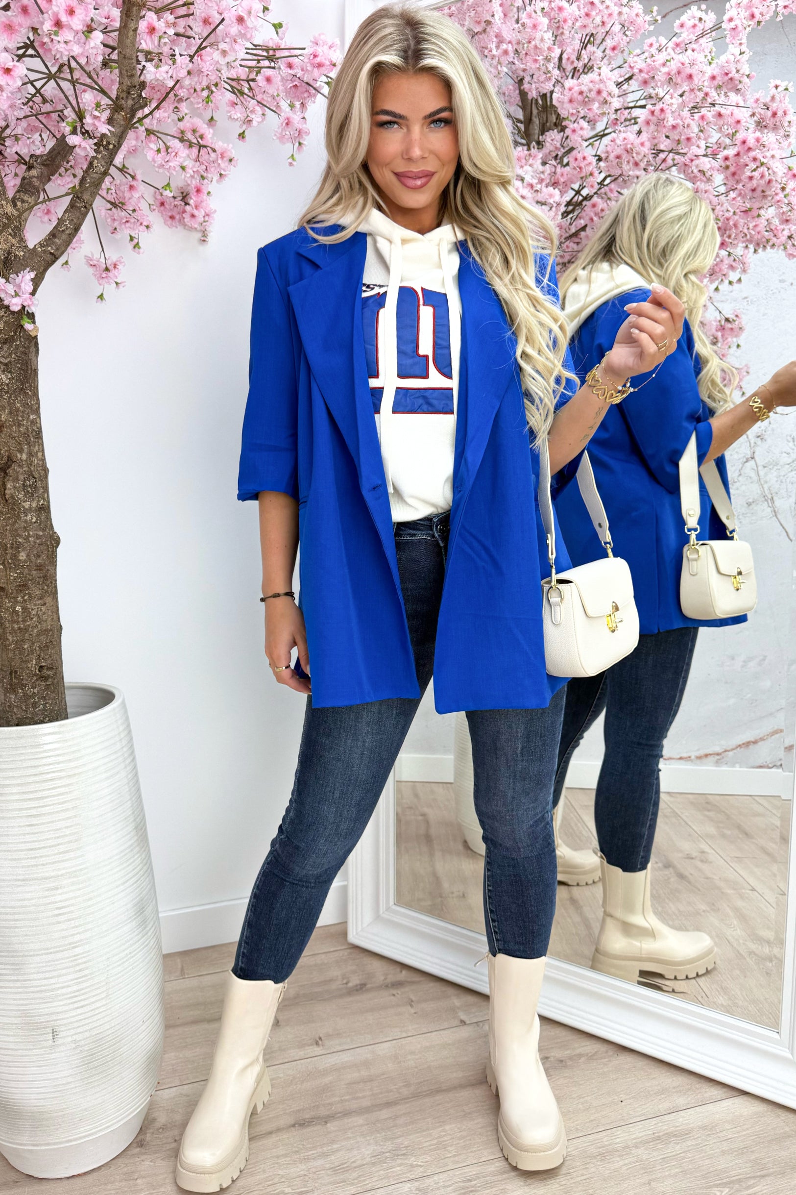 Blazer fendu populaire - Cobalt