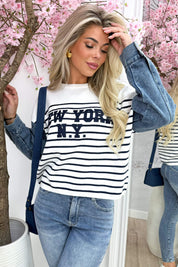 Ney Work Denim manga trui - blanco