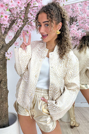 Golden Zebra Bomber - Beige