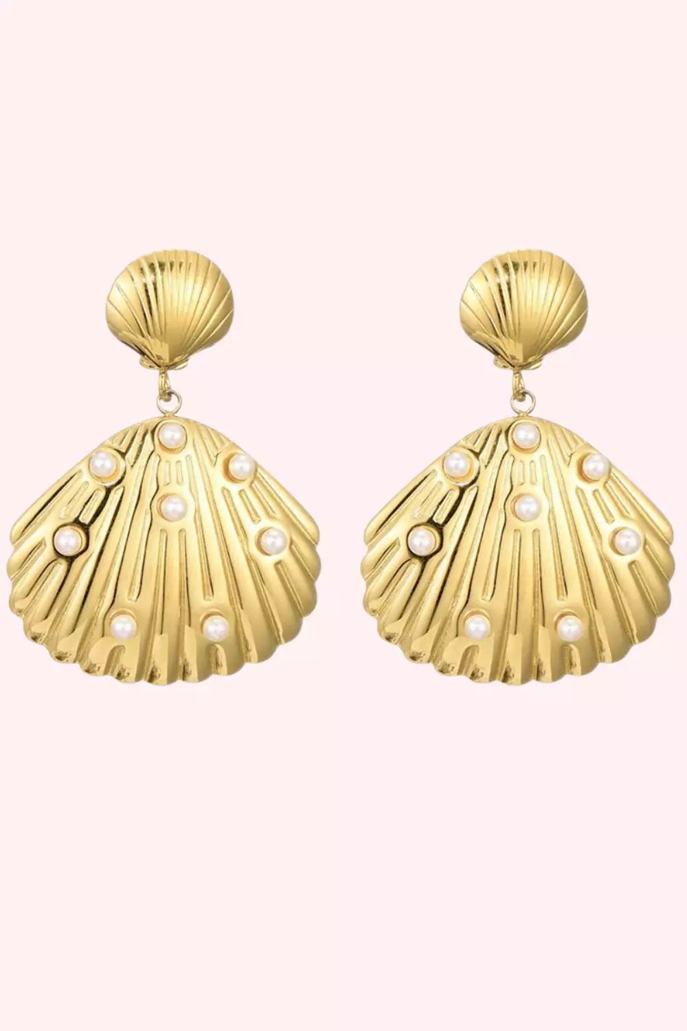 Pearly Seasashell Oorbel - oro