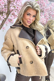 Soft lammy coat - Camel