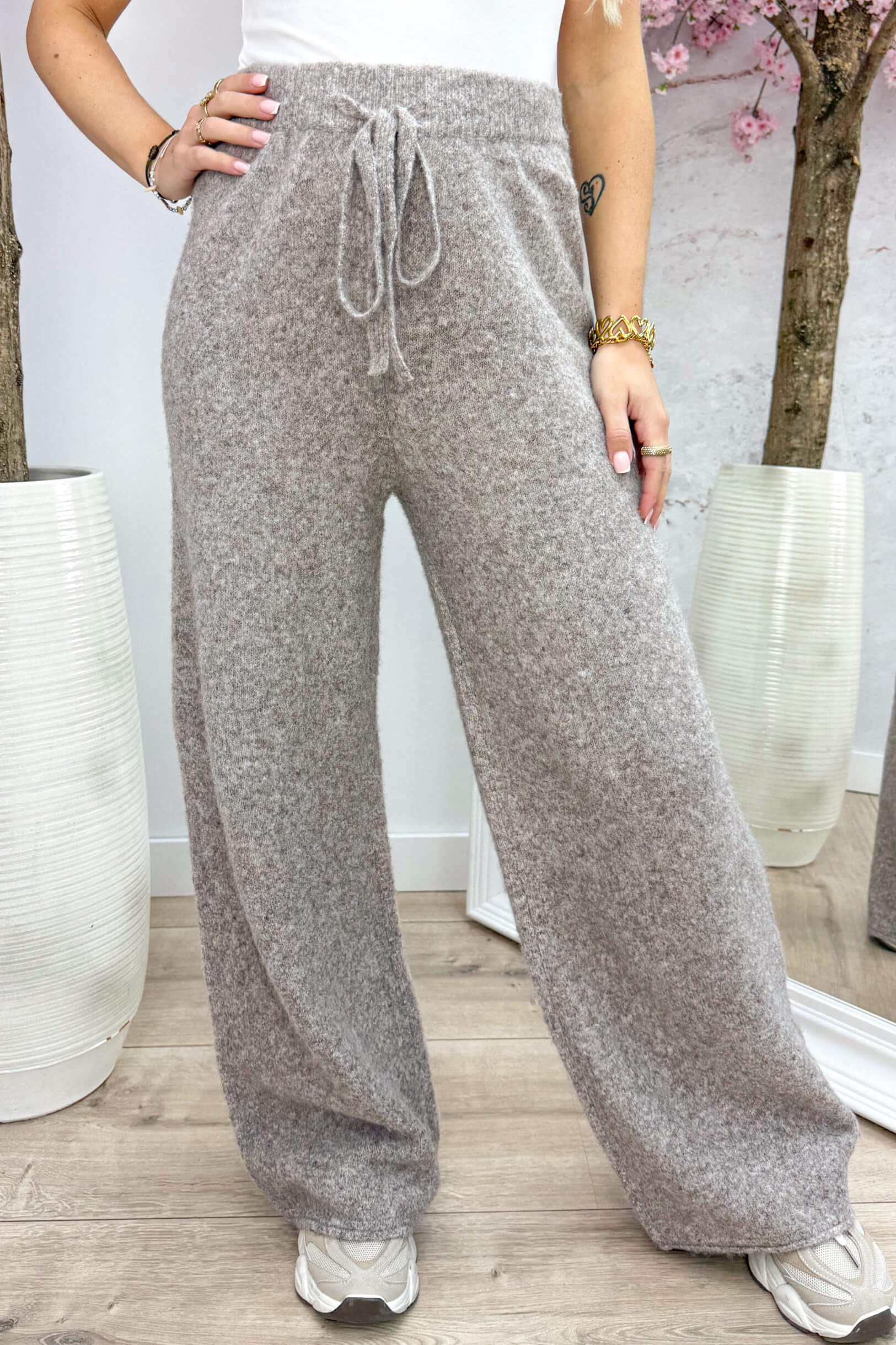 Comfy mood knitted pants - Taupe