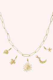 Collar de bricolaje de sol y luna - oro