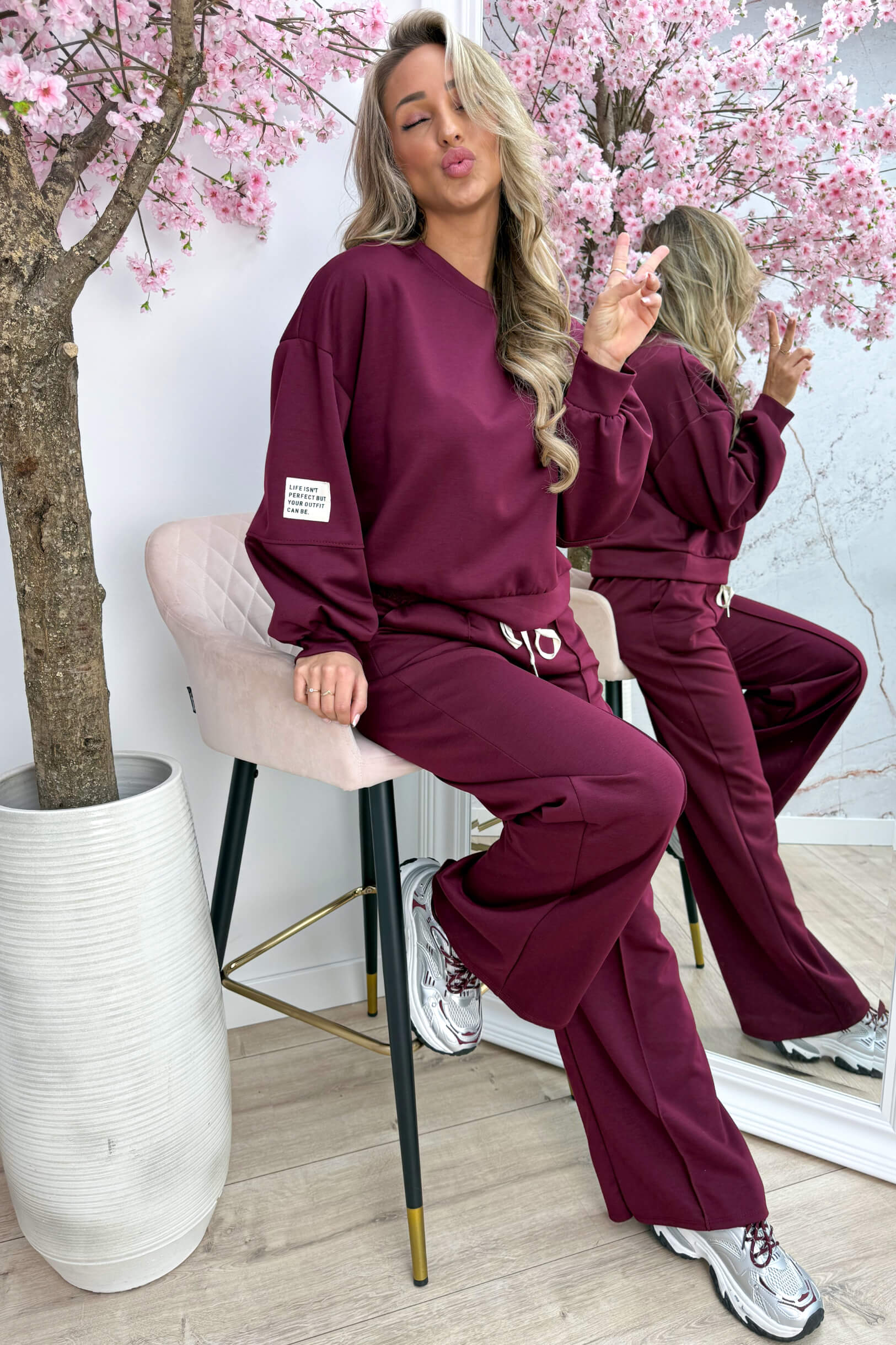 Perfect embleem comfy co-ord - Bordeaux