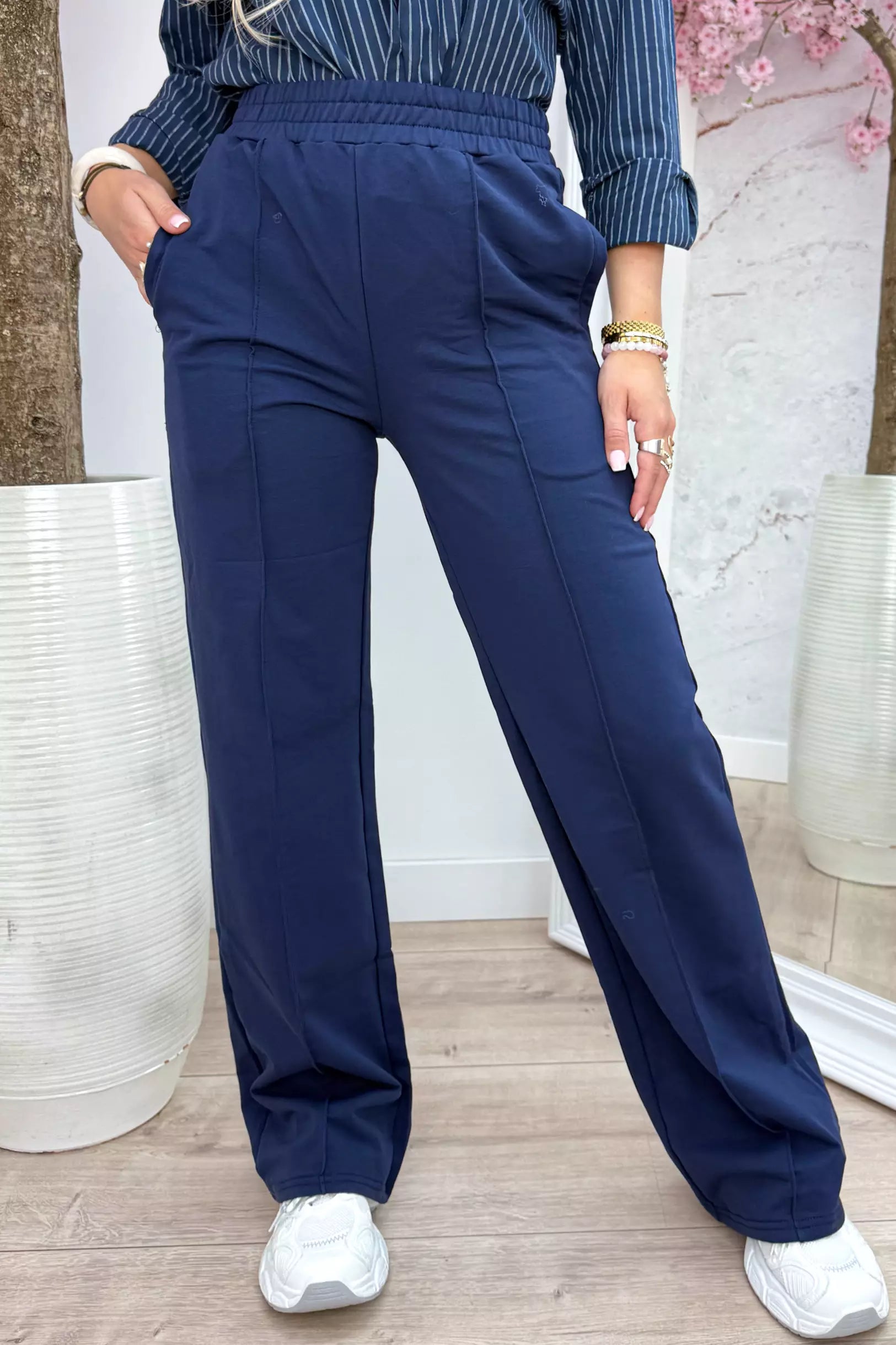 Hecho para ti pantalones cómodos básicos - Armada