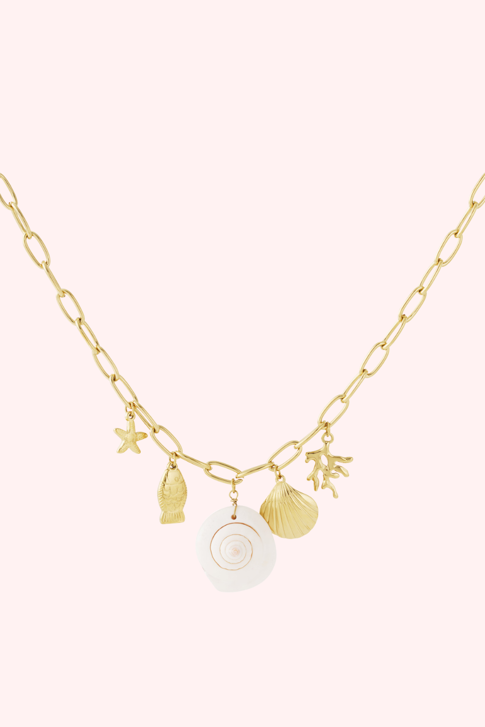 Collar de amuletos de playa - oro