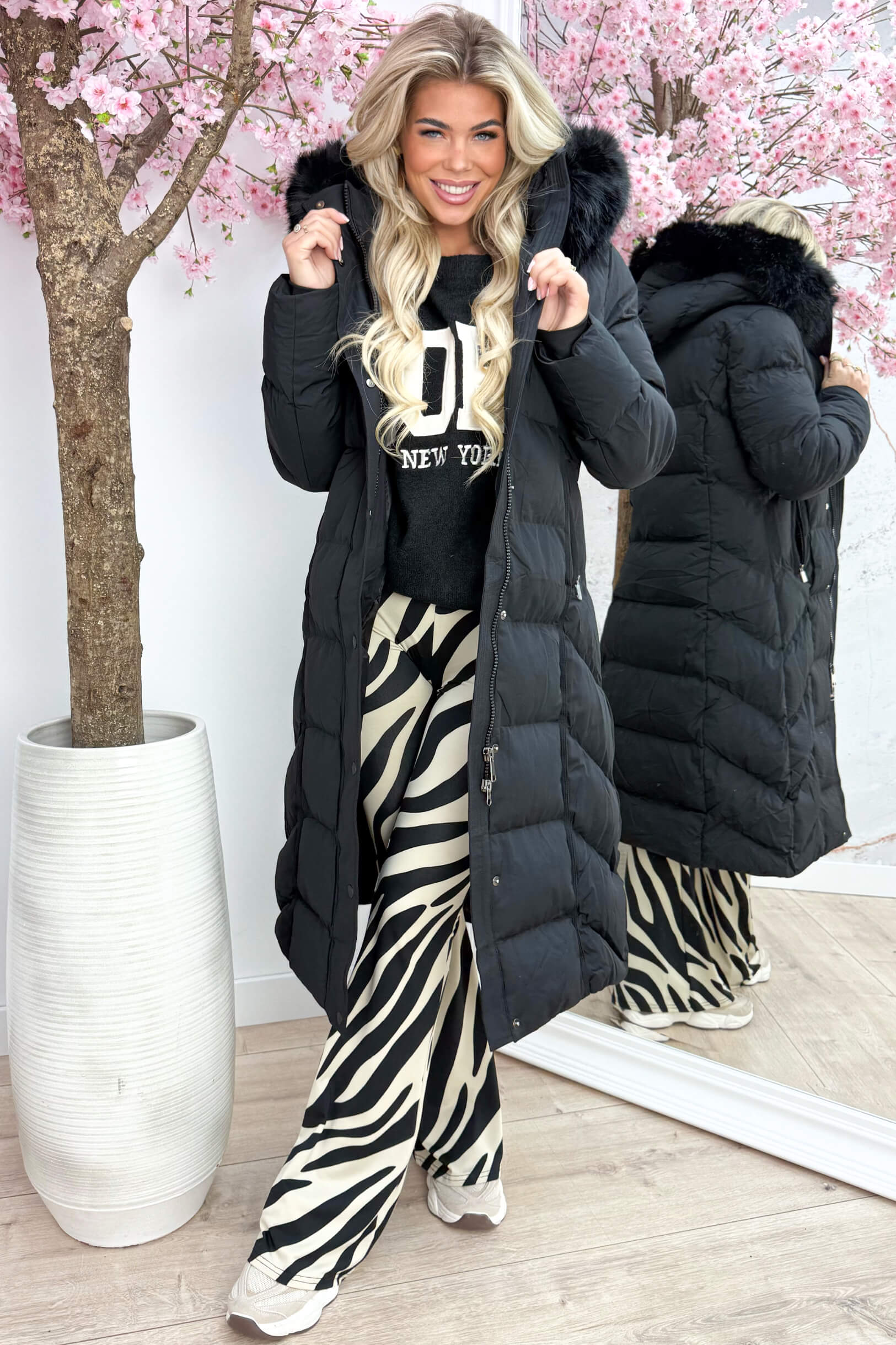 Winter wonderland winterjas - Zwart