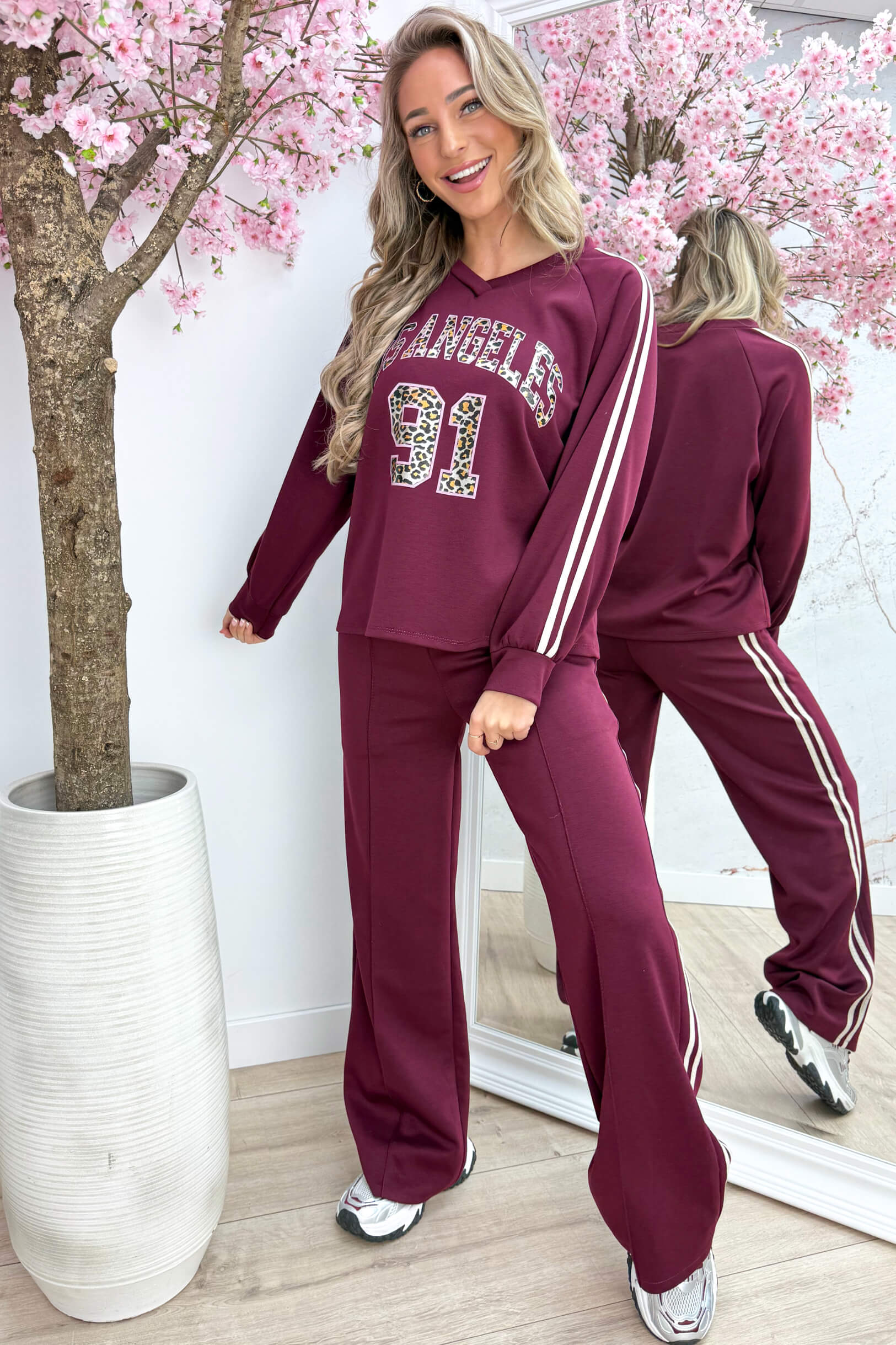 Leopard LA comfy co-ord - Bordeaux