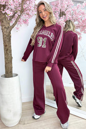 Leopard LA comfy co-ord - Bordeaux