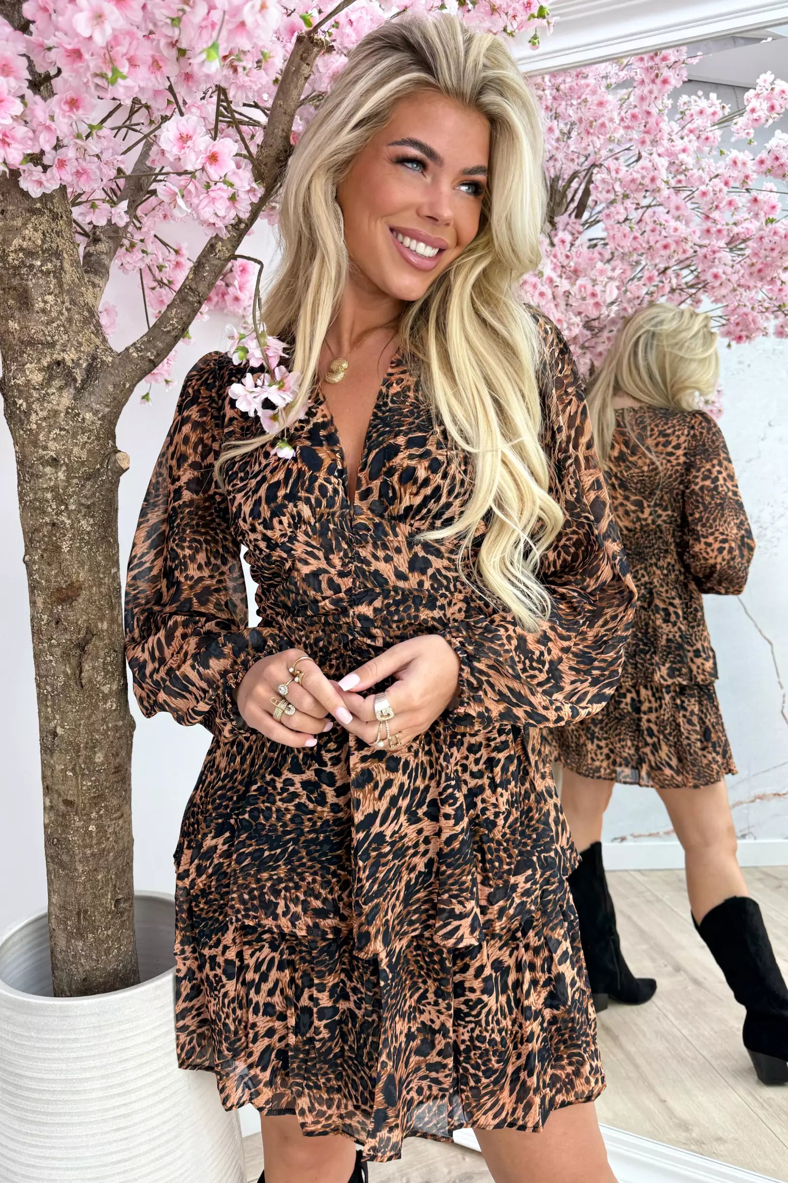 Wildlife elastic layer dress - Bruin