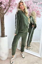 Soft striped comfy co-ord - Army