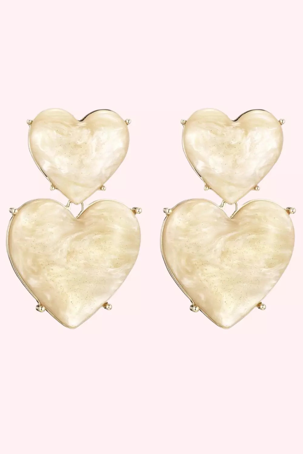 Corazón it fuerte oorbel - beige