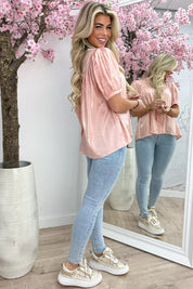 Shiny Poffie Top - Coral