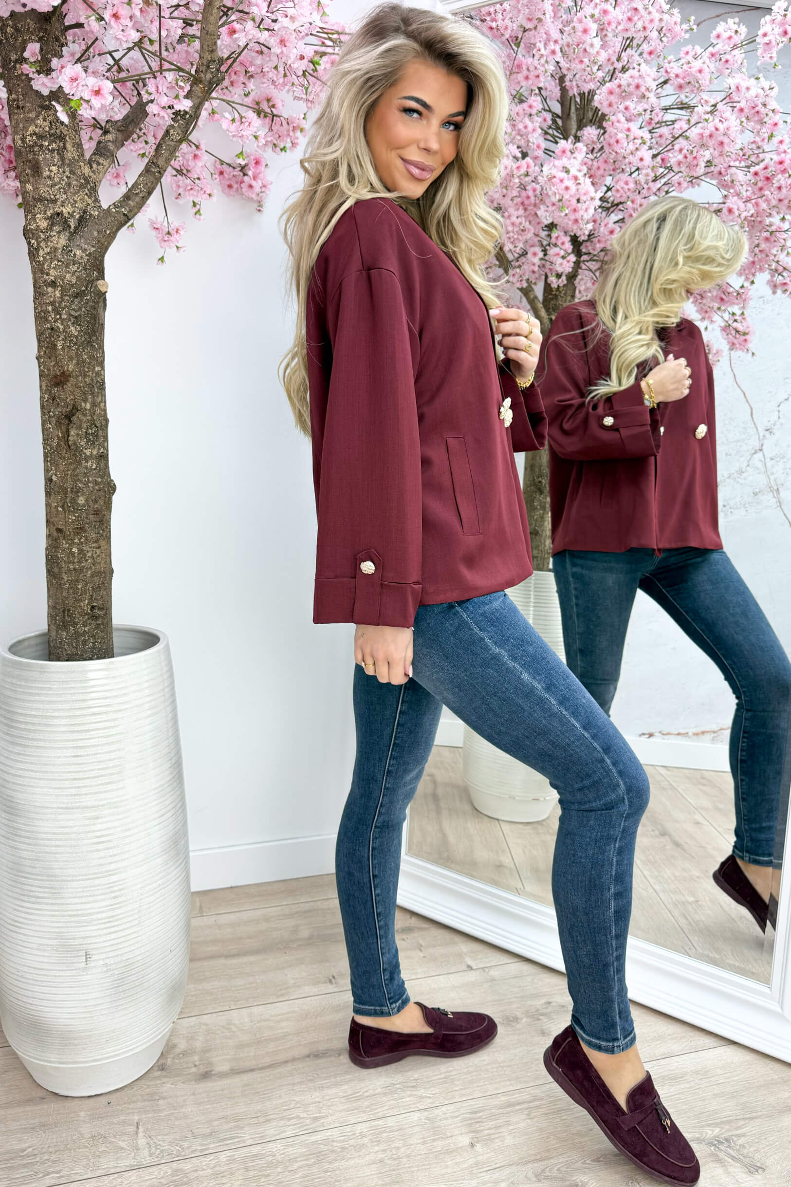 Golden chic blazer - Bordeaux