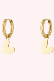 Boucle d'oreille de coeur pur - or