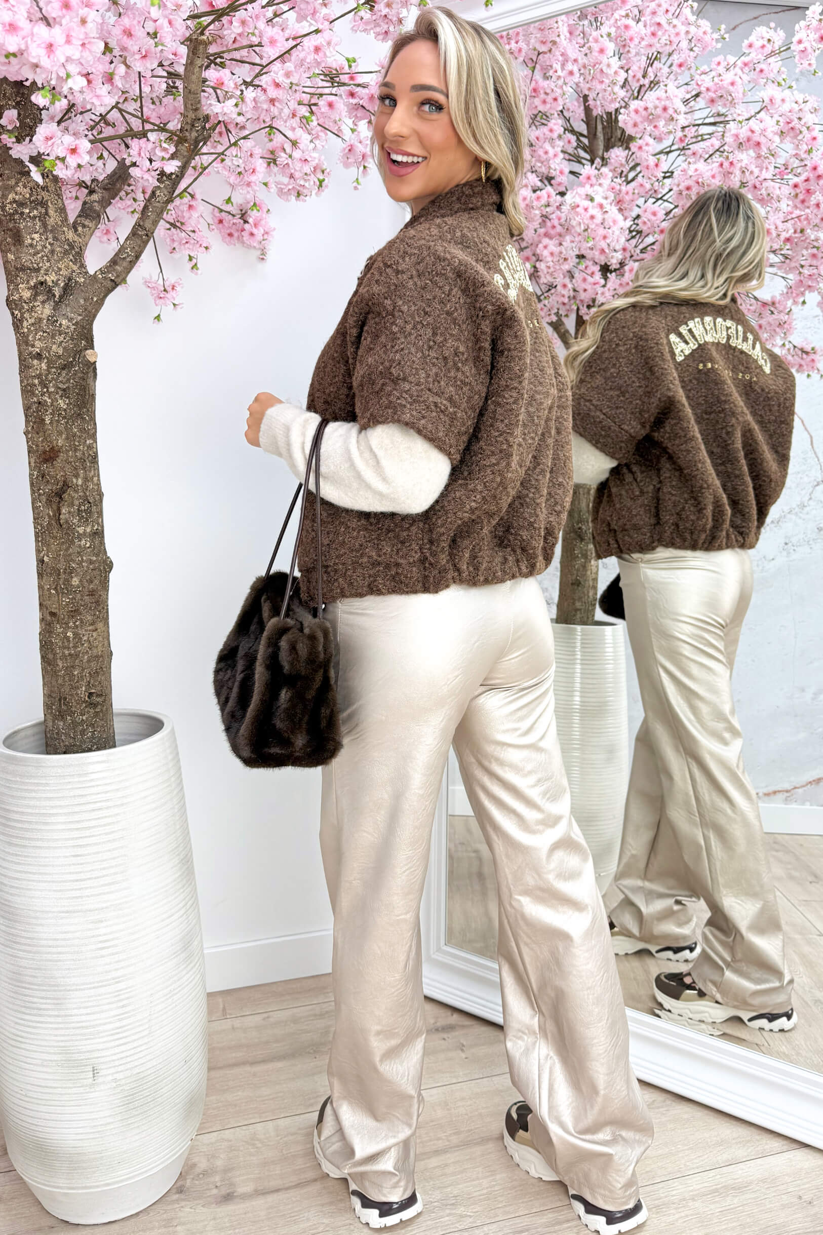California paillet gilet - Bruin