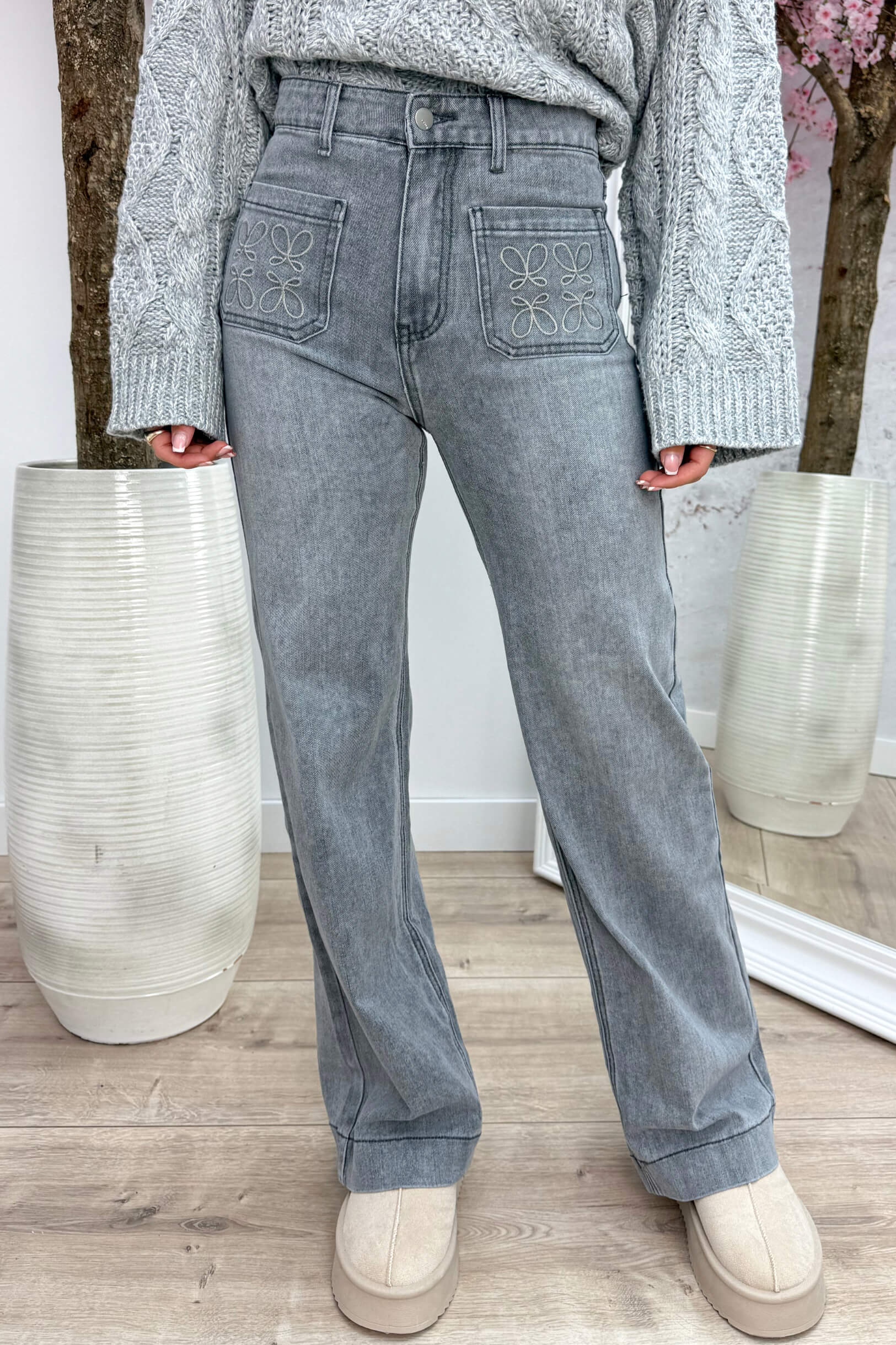Loevy straight leg jeans MP2251 - Lt. grijs