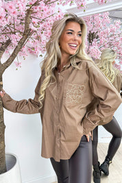 Loevy pocket blouse - Taupe