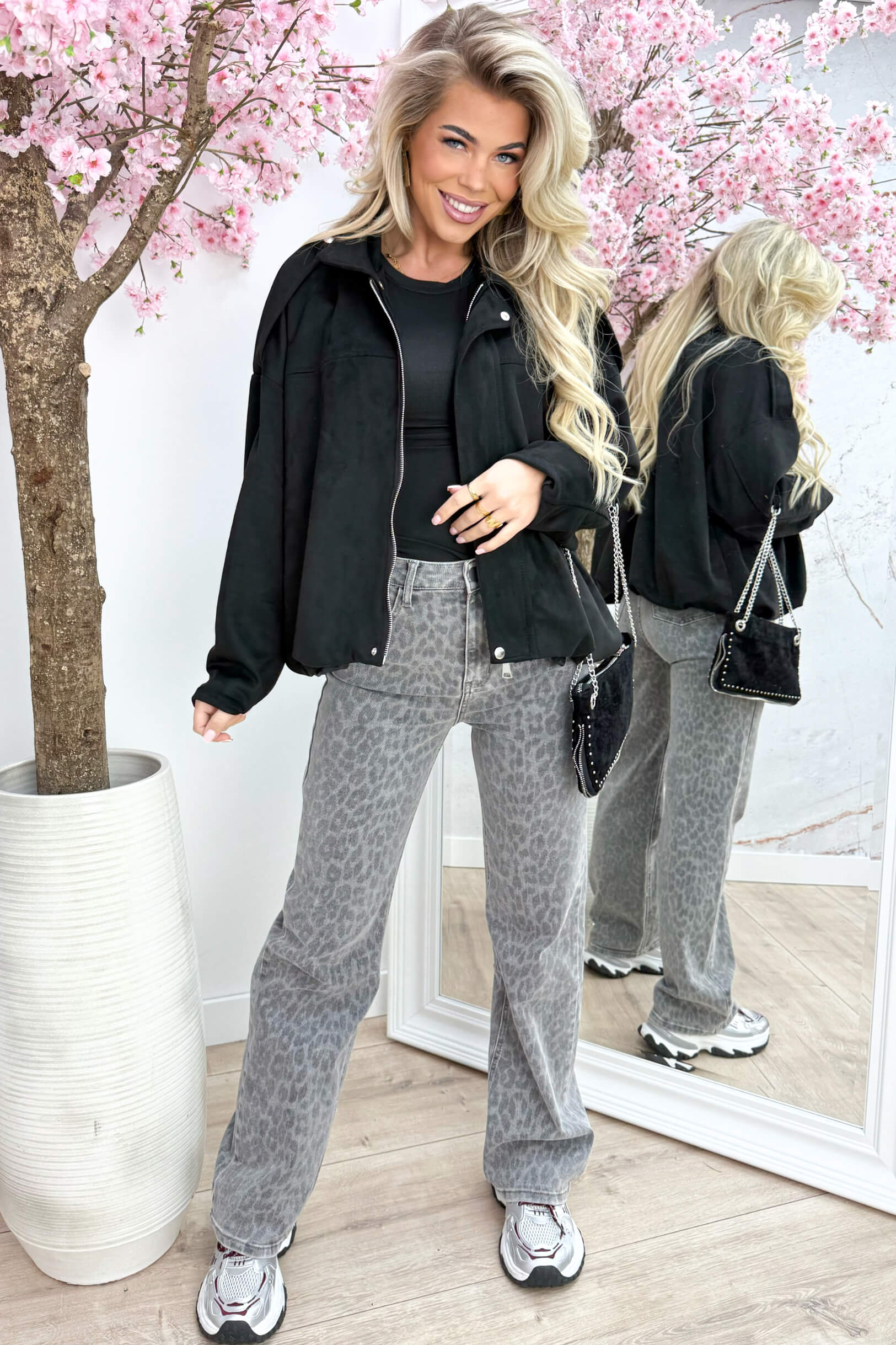 Lucky you suede look bomber - Zwart