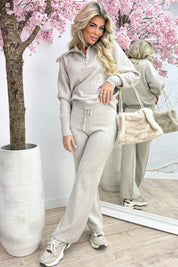 Ribbed comfy co-ord - Dk. beige