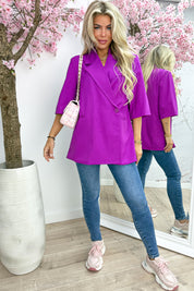 Blazer fendu populaire - Berry Purple