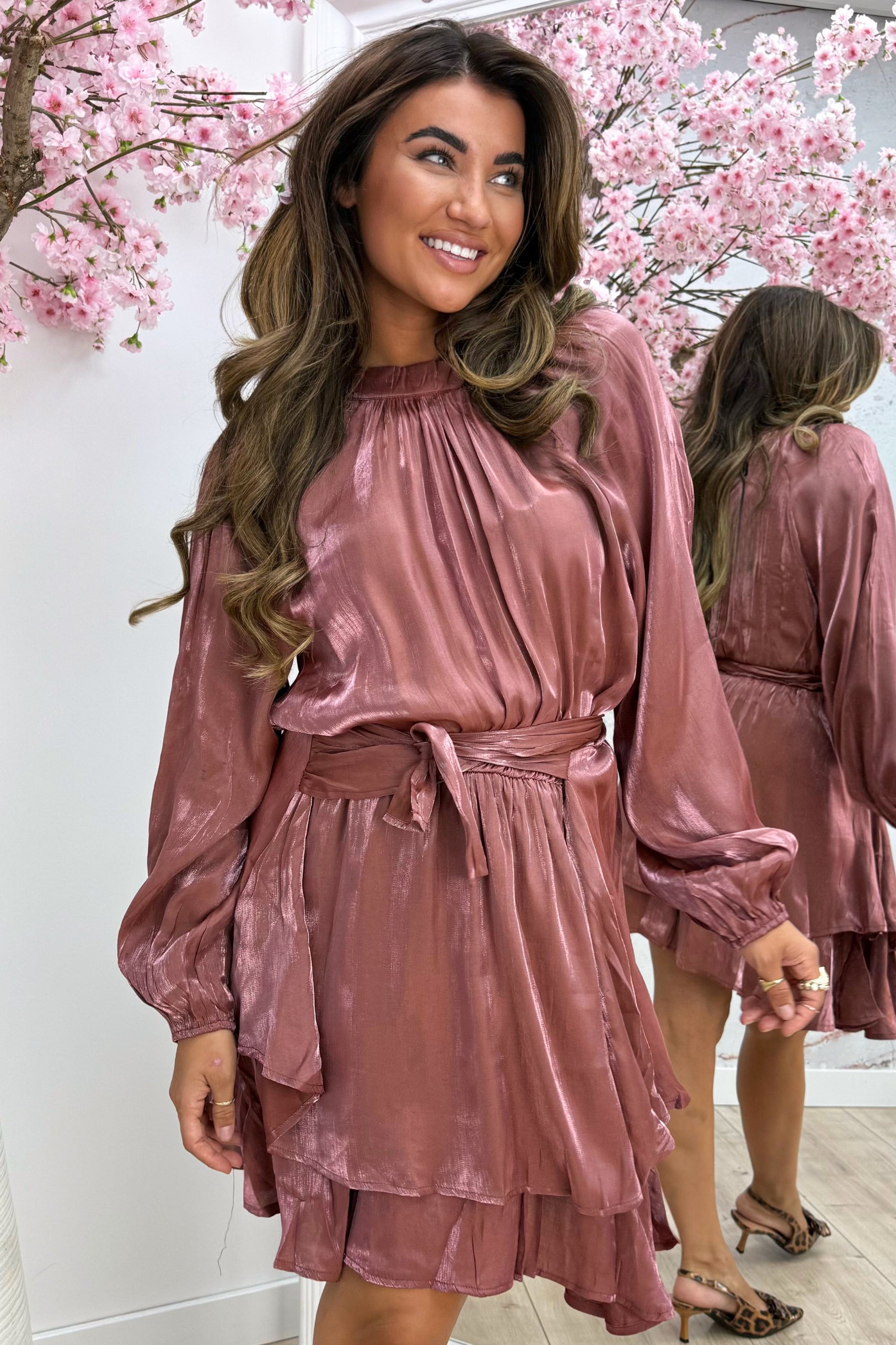 Shine baby dress - Dk. roze