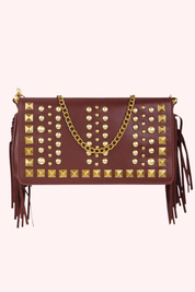 Studded franje bag - Bordeaux