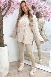 Snowy dreams cable trui - Beige