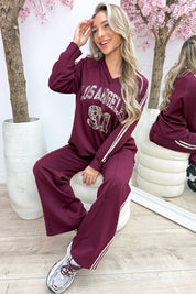 Leopard LA comfy co-ord - Bordeaux