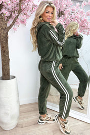 Soft striped comfy co-ord - Army