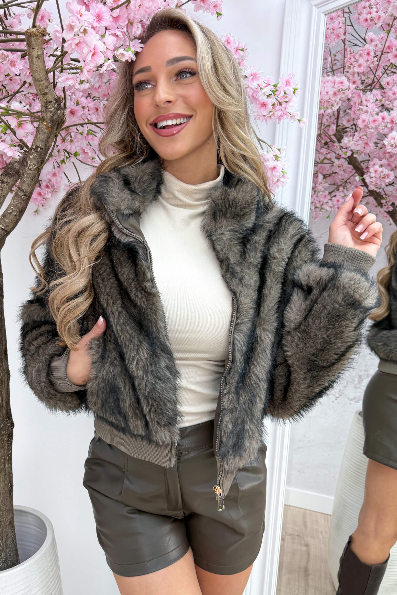 Fuzzy wuzzy jacket - Taupe