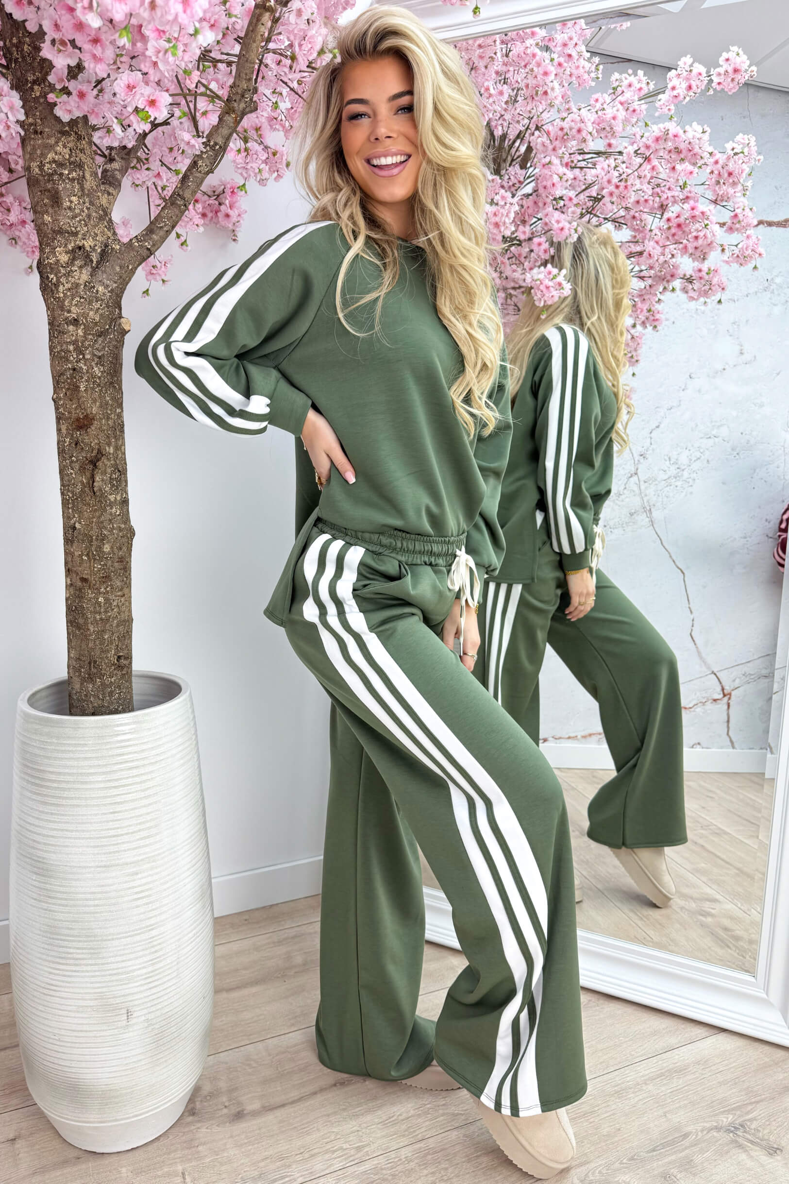 Striped comfy co-ord - Army