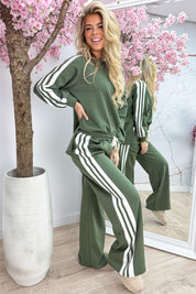 Striped comfy co-ord - Army