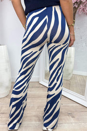 Zebra travel flair pants - Navy