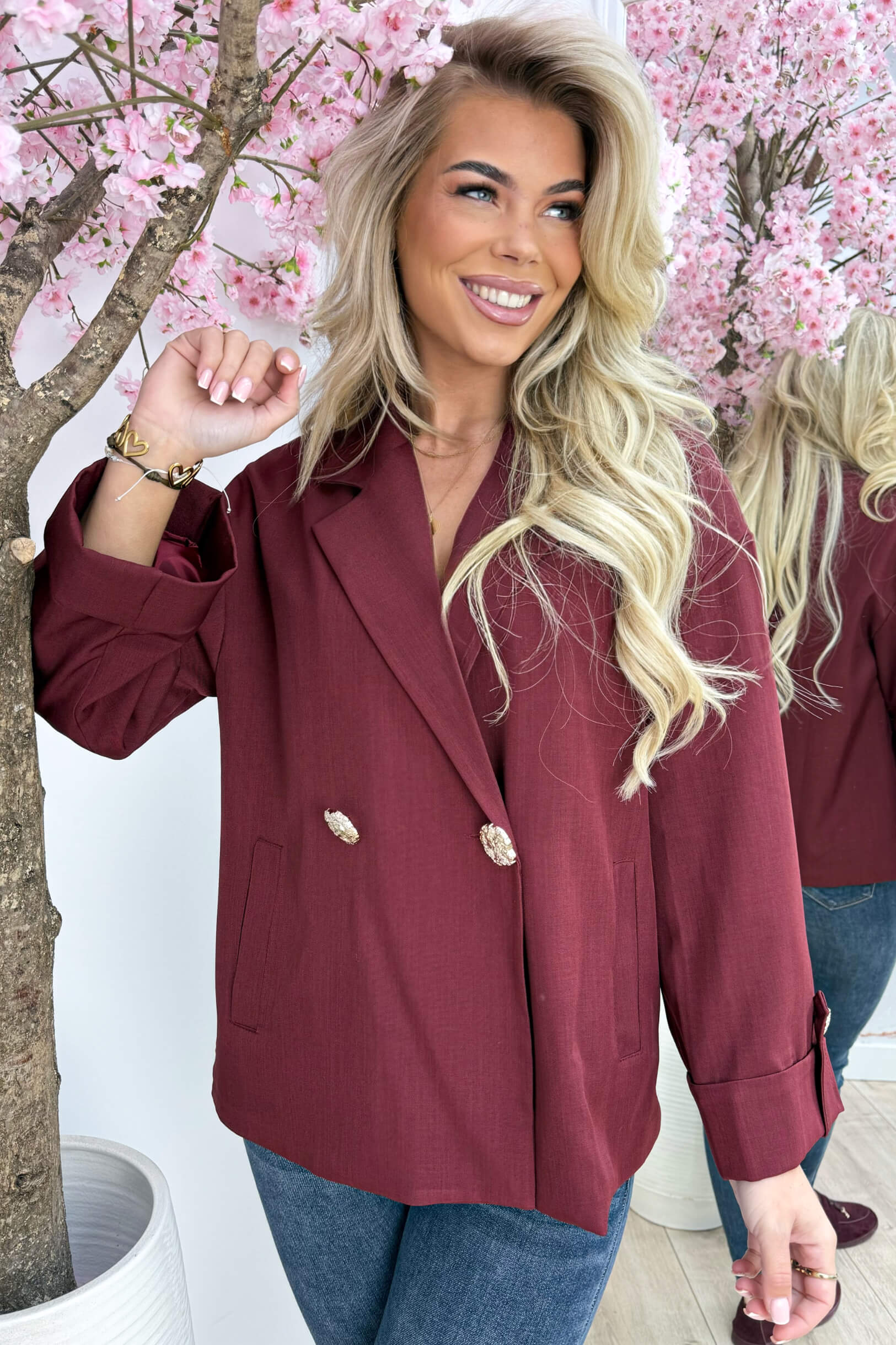 Golden chic blazer - Bordeaux