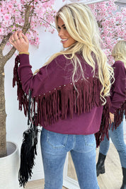 Studded fringe trui - Bordeaux