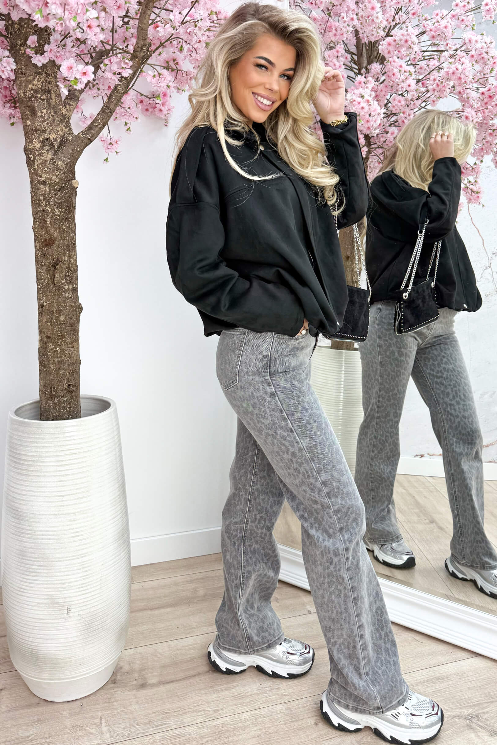 Lucky you suede look bomber - Zwart