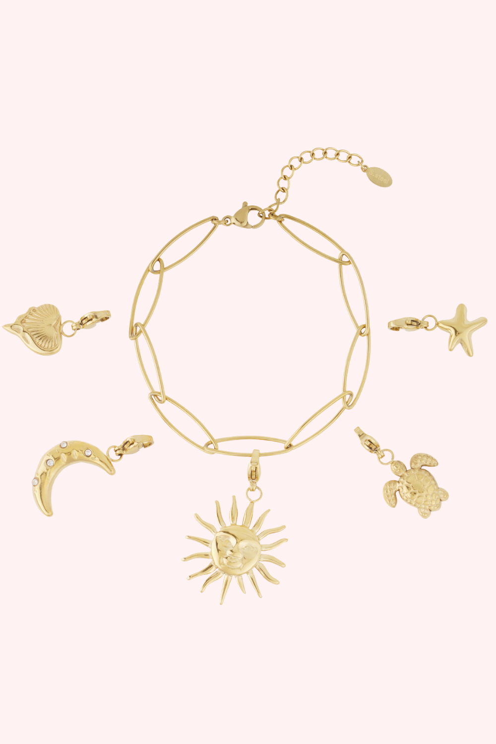 Pulsera de bricolaje de sol y luna - oro