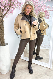 Soft lammy coat - Camel