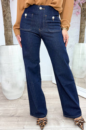 Wide leg full length jeans T6407 - Jeans blue