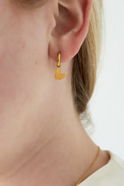Boucle d'oreille de coeur pur - or