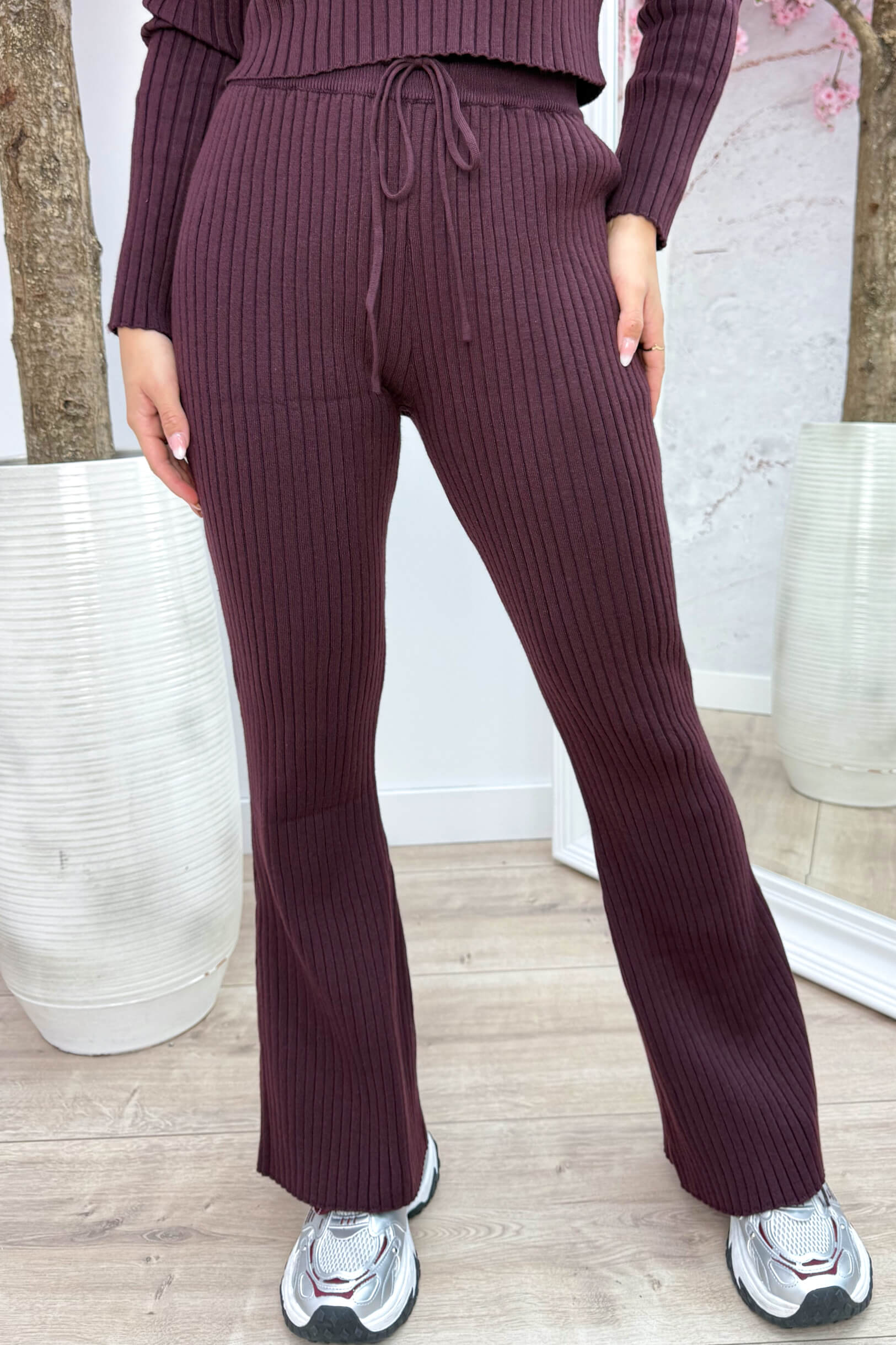 Number one ribbed pants - Bordeaux