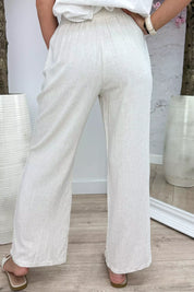 Leinenperlenhose - Beige