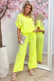 Blusa de algodón de neón - Amarillo