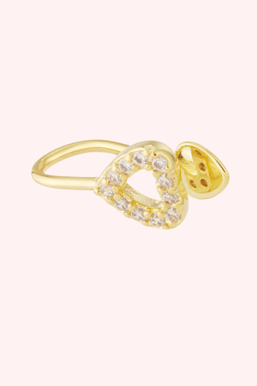 Diamond Heart Earcuff - Gold