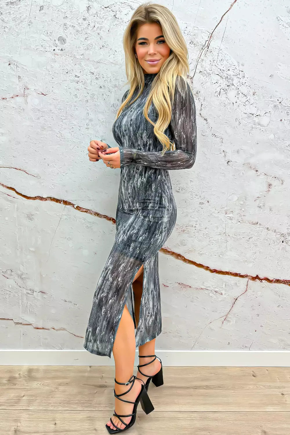 Enchanted forest mesh dress - Dk. grijs