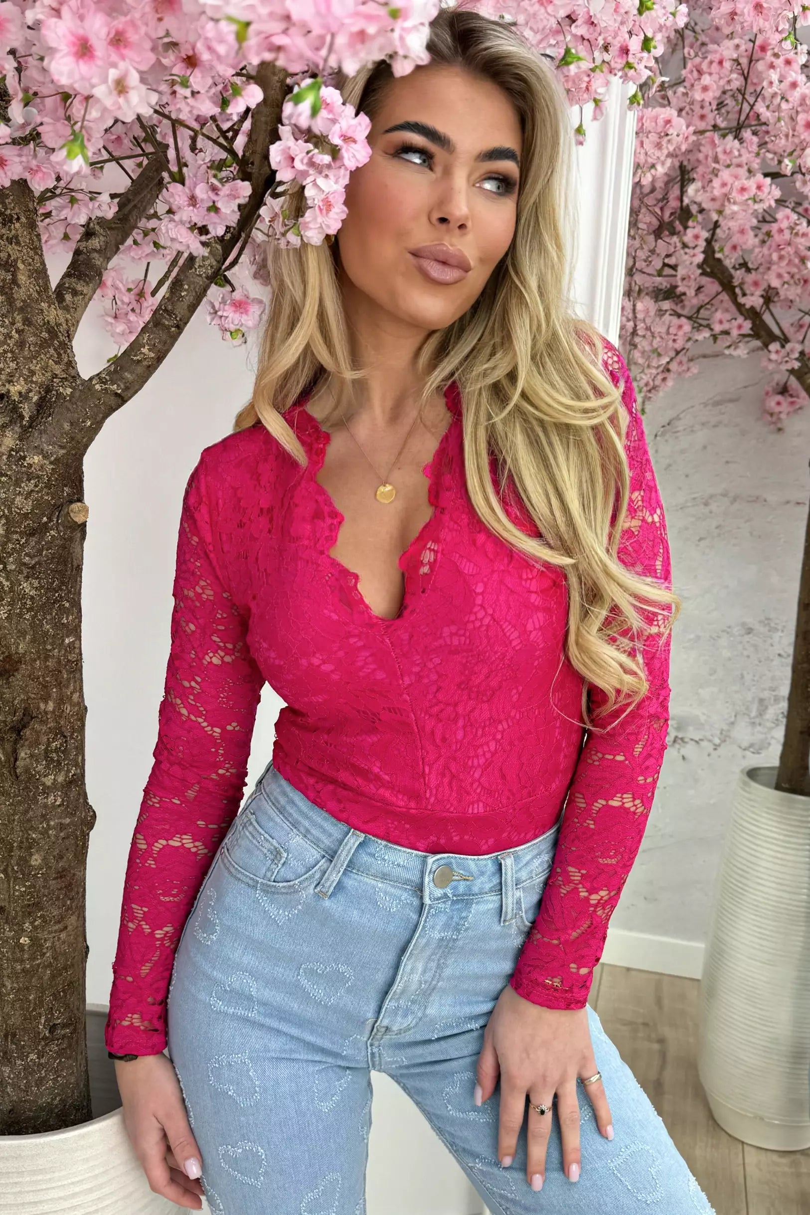 Lace body - Fuchsia