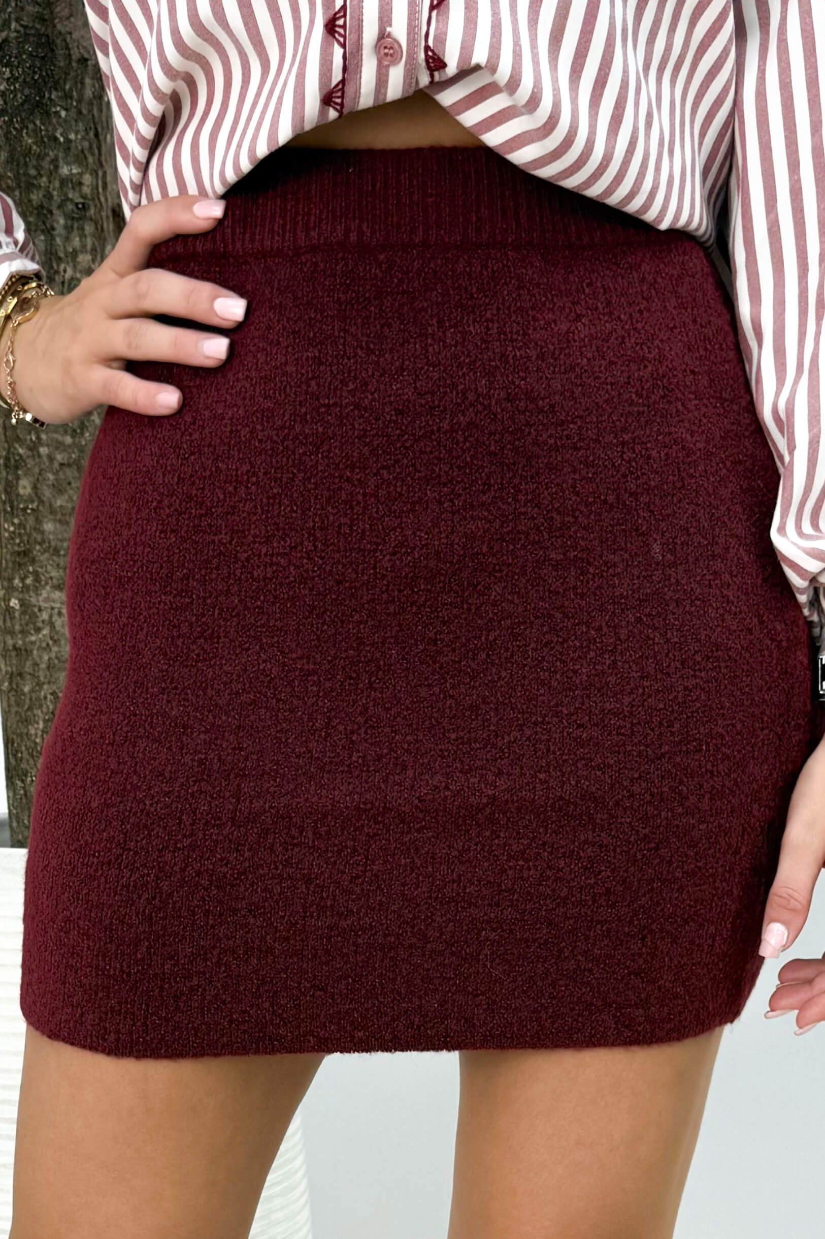 Knitted skirt - Bordeaux