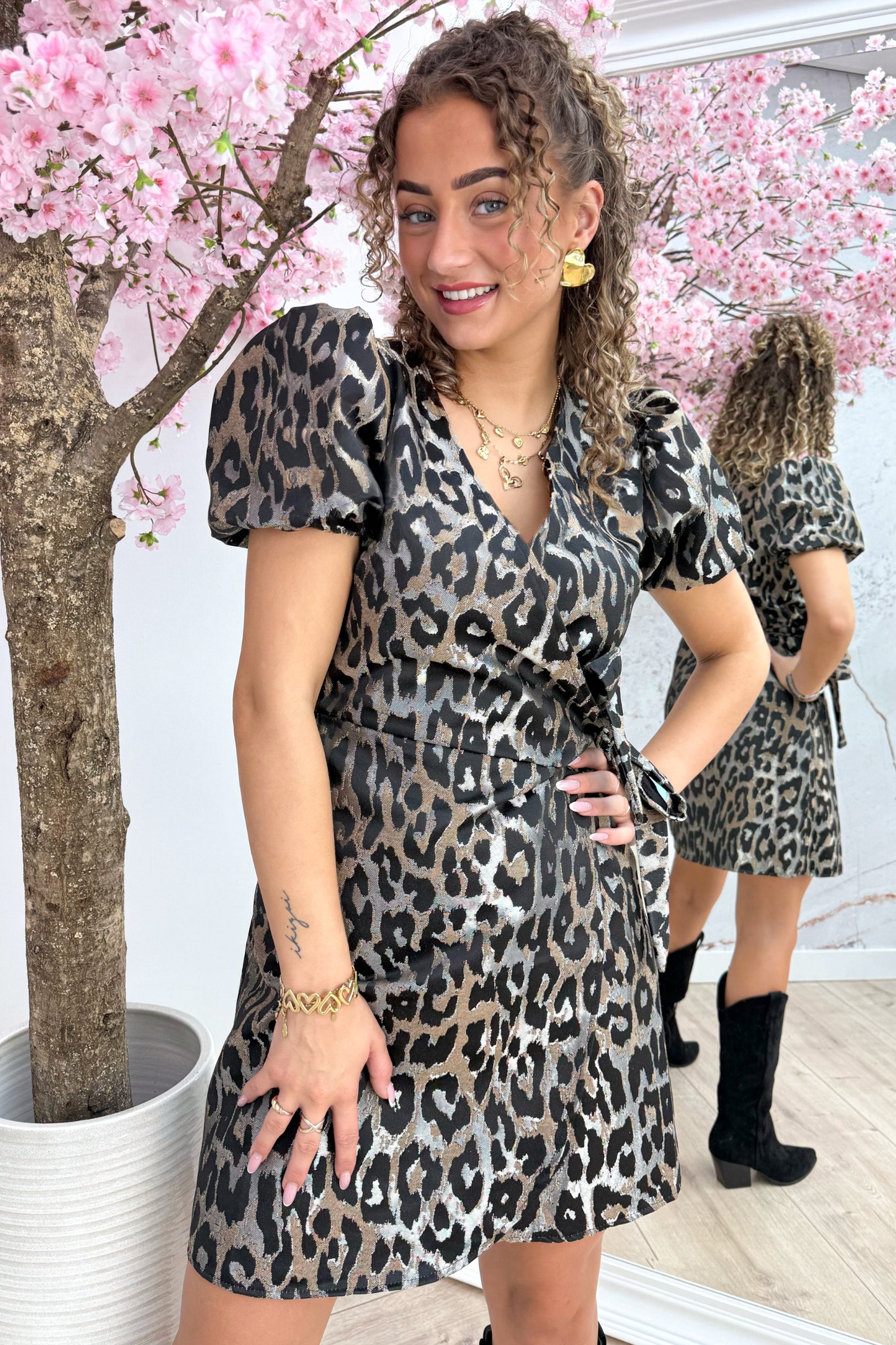 Wrap it around leopard dress - Taupe